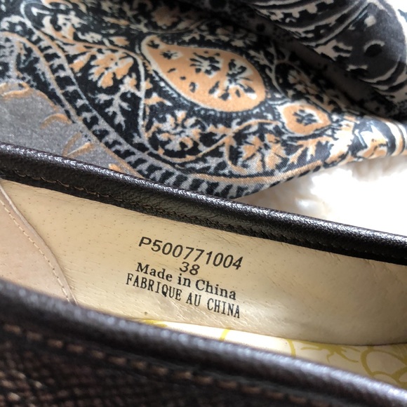 Fly London Yond Wedge Shoes 38 Bronze Gold Leather Suede Slip On Loafers - Picture 8 of 11